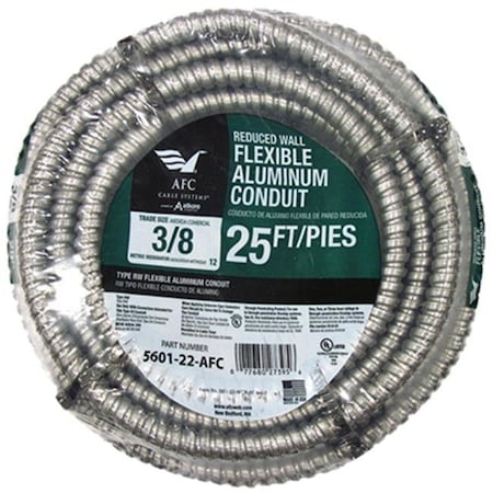 Afc Cable Systems AFC Cable Systems 5601-22-AFC 0.38 in. x 25 ft. Reduced Flex Wall Aluminum Conduit 568046
